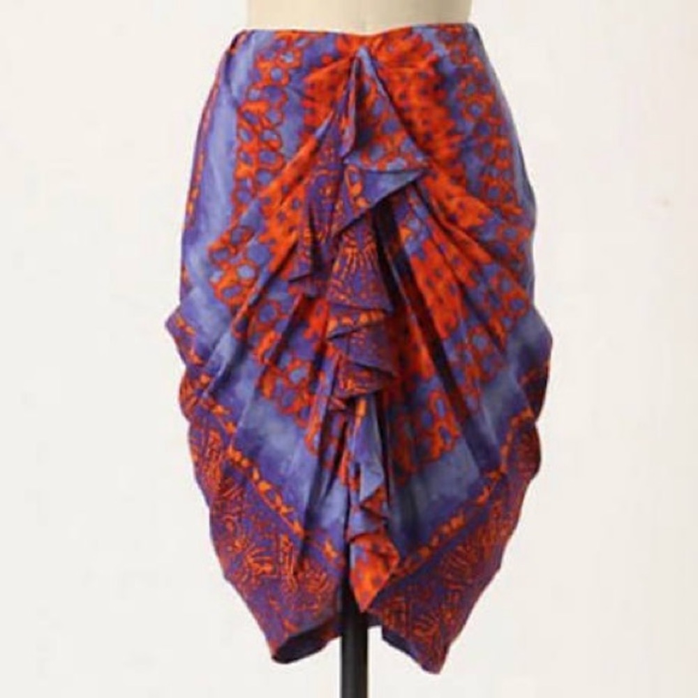 Beautiful Eva Franco midi shirt. Pencil skirt with whimsical ruffles. EUC!!